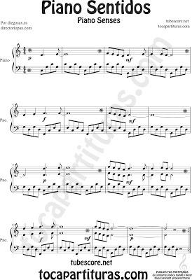Partitura para Piano Fácil para principiantes de la canción musical Piano Sentidos por diegosax partituras Piano Senses Easy Piano Music Scores for Beginners 