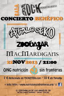 A Palo Seko, Zoobazar y Macmardigans, este viernes en Madrid en el II Concierto Benéfico de la ONG Nutrición Sin Fronteras