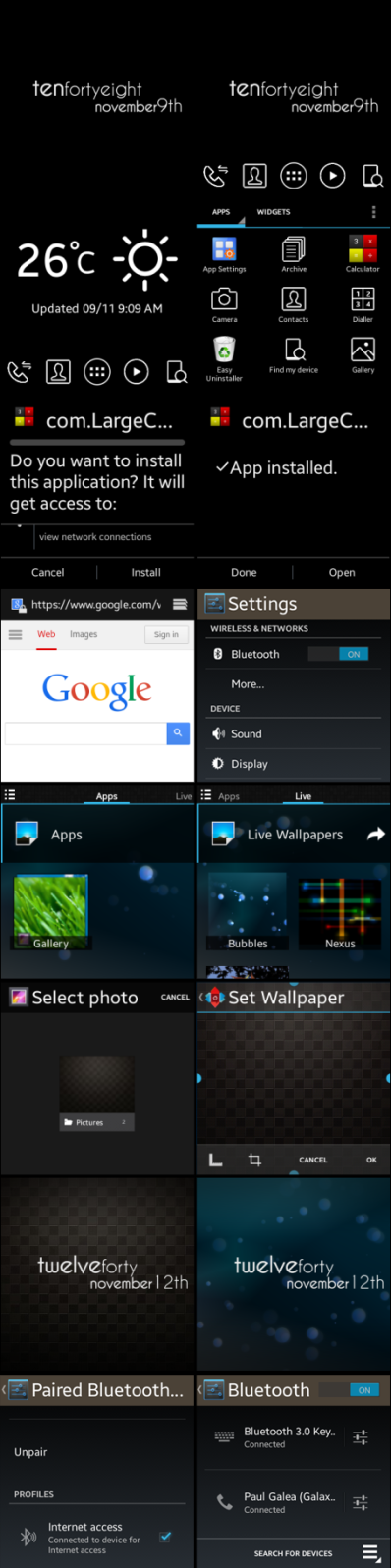Capturas de la ROM de terceros del Galaxy Gear