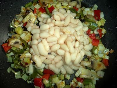 Trenza de Verduras, Legumbres y Gambas Trenza de Verduras, Legumbres y Gambas