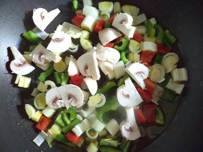 Trenza de Verduras, Legumbres y Gambas