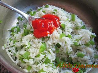 ARROZ DE GUARNICIÓN CON PIMIENTO VERDE