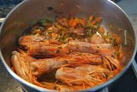 Popietas (Paupiette) de Lenguado y Gambas en Salsa Americana con Arroz