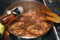 Popietas (Paupiette) de Lenguado y Gambas en Salsa Americana con Arroz