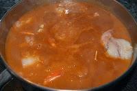 Popietas (Paupiette) de Lenguado y Gambas en Salsa Americana con Arroz