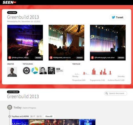 Seen, todas las noticias de eventos del mundo real a través de publicaciones sociales seen-event-timeline