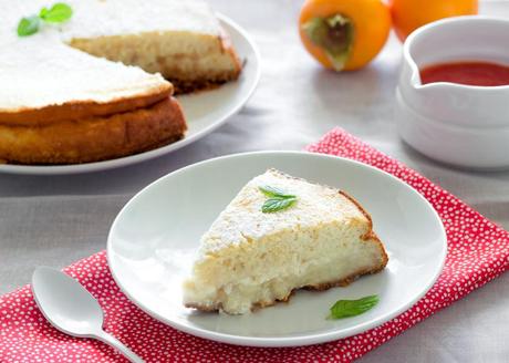 Cottage cheese cake with persimmons, Pastel de requesón con caquis Monsabor-2