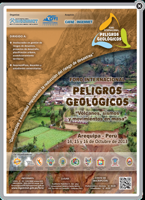 NO FALTA NADA PARA EL FORO INTERNACIONAL DE PELIGROS GEOLÓGICOS EN AREQUIPA-PERÚ