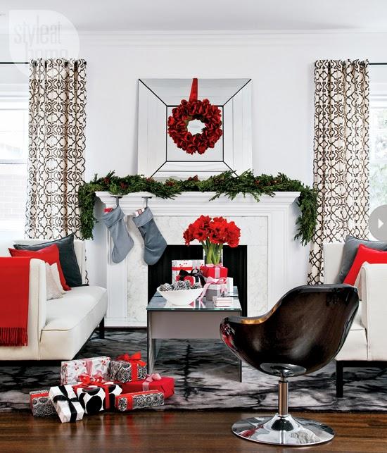 DECORACION EN NEGRO, BLANCO Y ROJO PARA UNA CASA CONTEMPORANEA