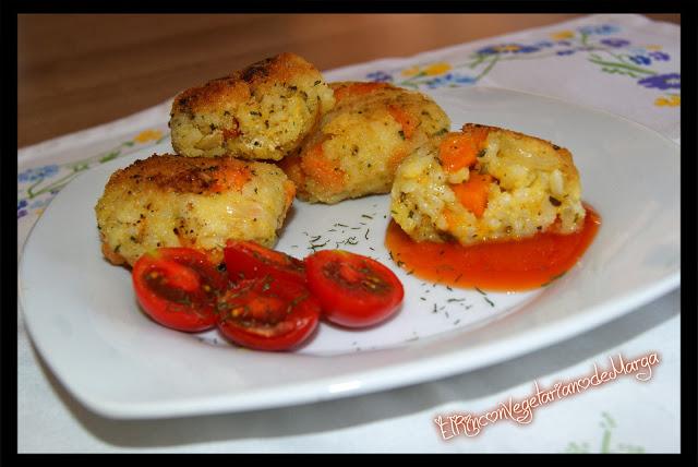 Croquetas de arroz y zanahoria
