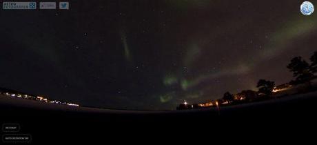 Maravillosa presentación de una Aurora Boreal en una filmación panorámica astrografen
