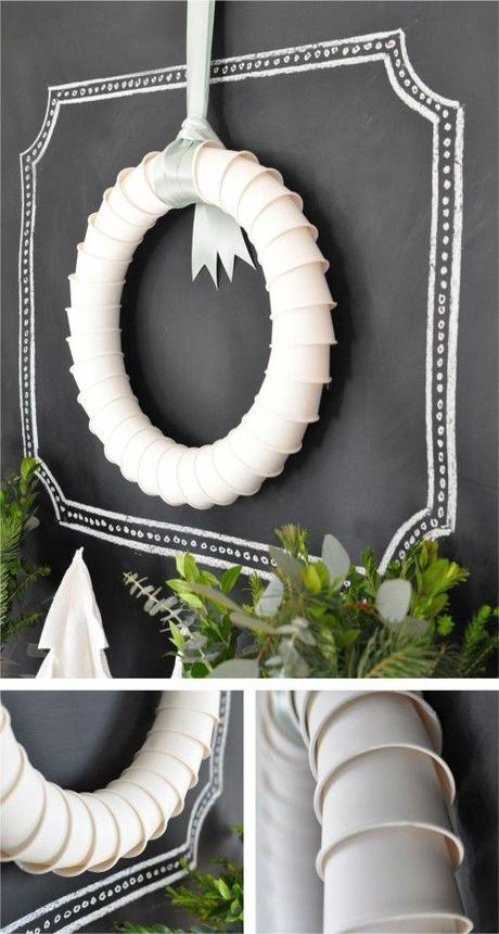 paper cup wreath