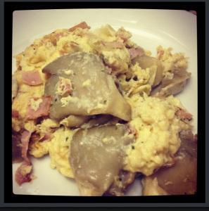 Receta: Revuelto de setas y jamón photo