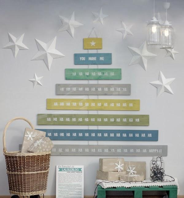 DIY: ÁRBOL DE NAVIDAD CON LISTONES DE ABETO PINTADO