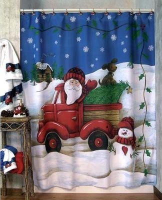 Cortinas de  baño con motivos navideños