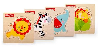 Puzzle de animal individual de madera para bebés