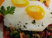 Huevos plato jamón arvejas