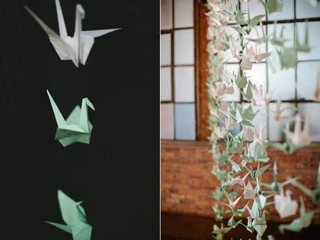 Papiroflexia color mint. Una boda original Papiroflexia color mint. Una boda original