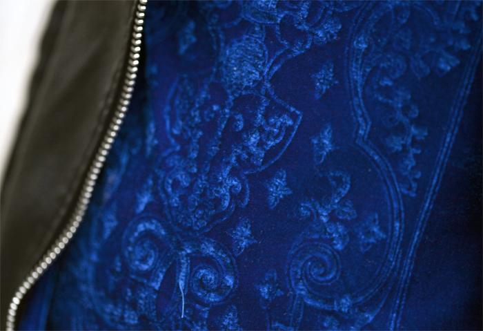 street style barbara crespo textures fashion blogger zara leather jacket skirt eleven paris shirt outfit