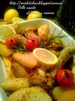Pollo asado al limon y romero
