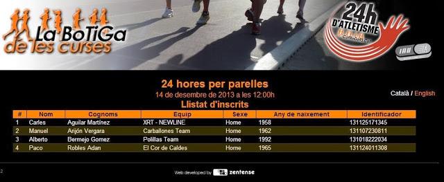 Presentación del material técnico del  XRT-NEWLINE para las 24 h de Atletismo de Can Dragó (Barcelona) - 14/15 Diciembre 2013