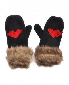 Guantes precioso corazones del melocotón Impreso Espesar Fur