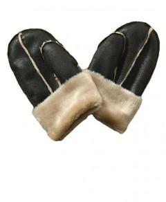 Calientes guantes de cuero de piel