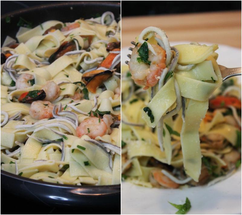 Tallarines a la marinera (paso a paso) catsq