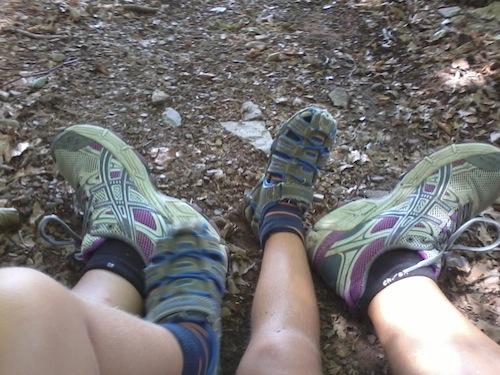 Botas de montaña de madre y niño