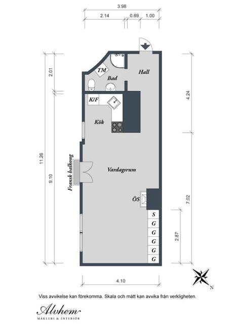 inspiración decoración muebles de ikea Estudio   ático de 44 m² muy acogedor estilo nórdico escandinavo encimera suelo madera roble aceitado diseño interiores áticos pequeños diáfanos decoración pisos áticos pequeños decoración nórdica escandinava decoración diseño espacios pequeños decoración áticos estudio cocinas blancas pequeñas ático abuhardillado decoración 