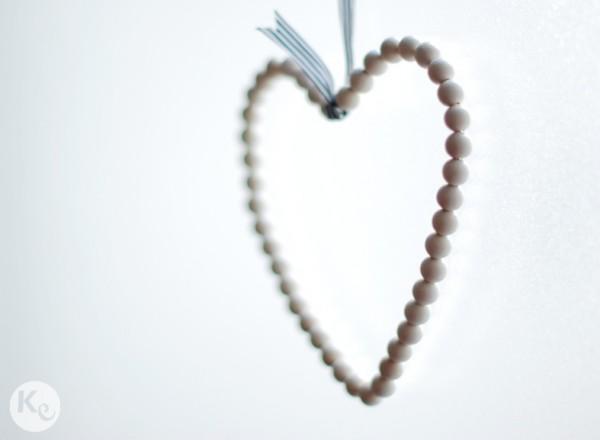 DIY. Wood beads heart #christmas #decor #ornament
