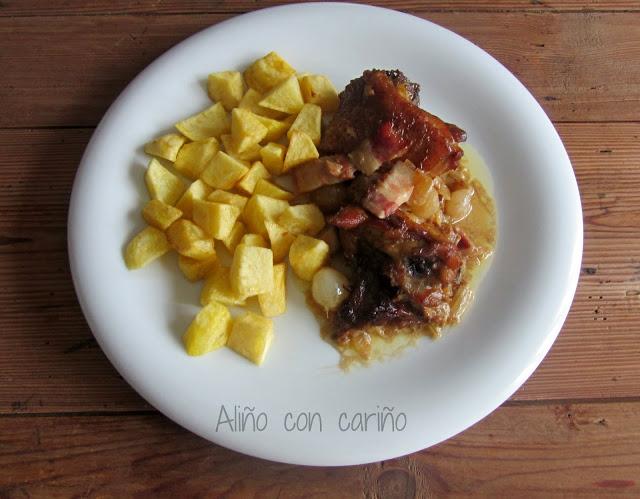 POLLO A LA CERVEZA NEGRA CON NATA Y BACON