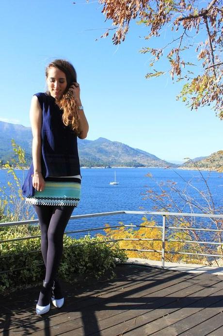 Navy blue and aqua green dress Image Hosted by ImageShack.us