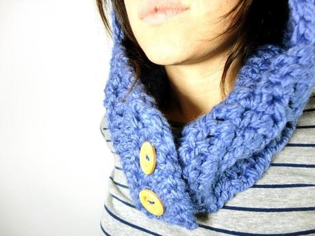 patrón cuello capucha lana ganchillo crochet
