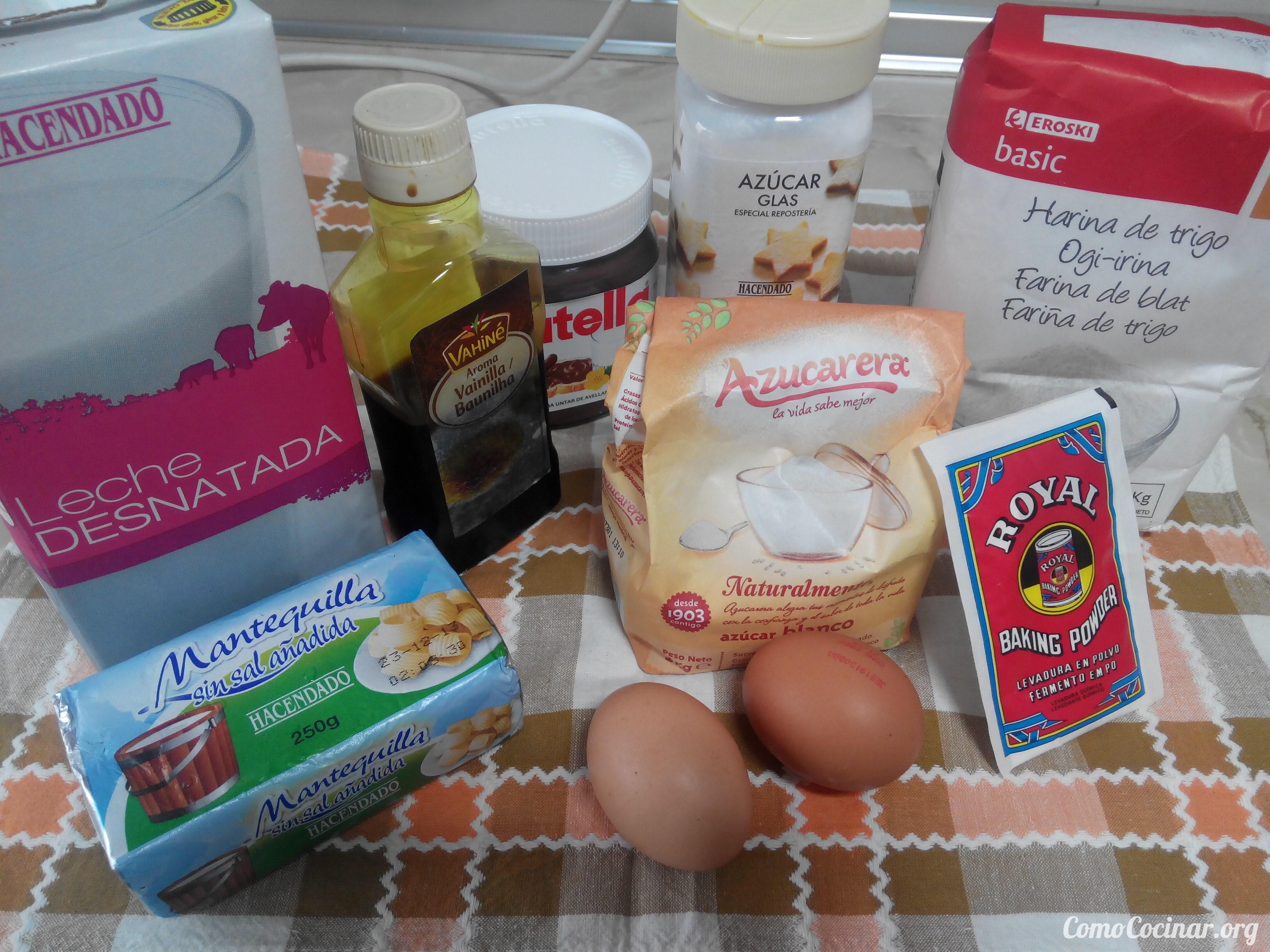 Cupcakes-de-Nutella Ingredientes 