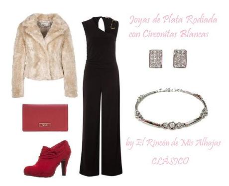 clásico con joyas de plata rodiada