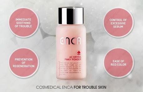 “ENCA AC Drying Pinky Powder” de ROJUKISS – un alivio para las pieles con acné (From Asia With Love)