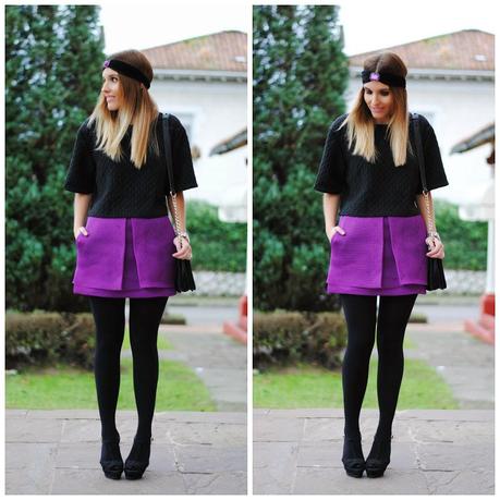 Purple skirt.