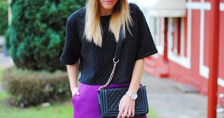 Purple skirt.