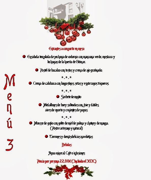 MENUS ESPECIAL NAVIDAD 2013