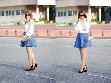 Look of the day: Fluffy Sweater & Skater Skirt lovelystyle (6)