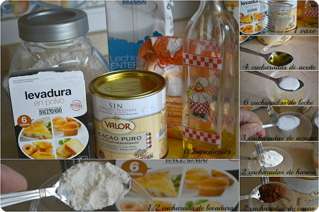 Bizcocho de chocolate en microondas ( en solo 3 minutos)