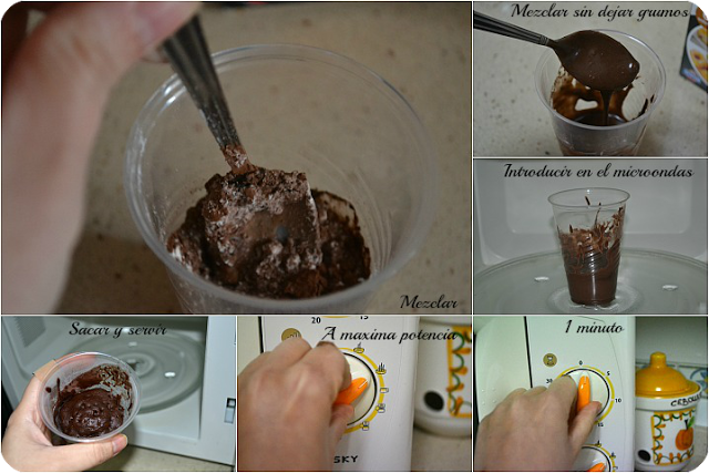 Bizcocho de chocolate en microondas ( en solo 3 minutos)
