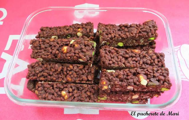 CHOCOBARRAS DE PISTACHOS Y AVELLANAS