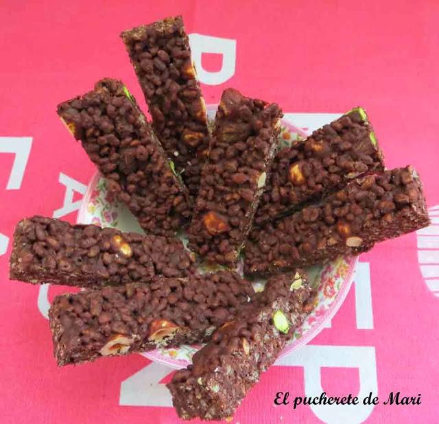 CHOCOBARRAS DE PISTACHOS Y AVELLANAS