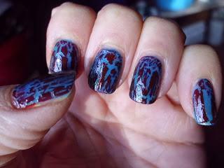 Manicura craquelada manicura craquelada azul