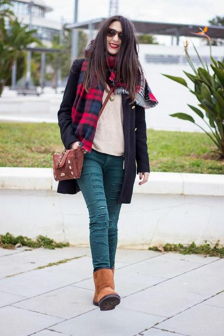 Maxi Scarf and Ripped Jeans