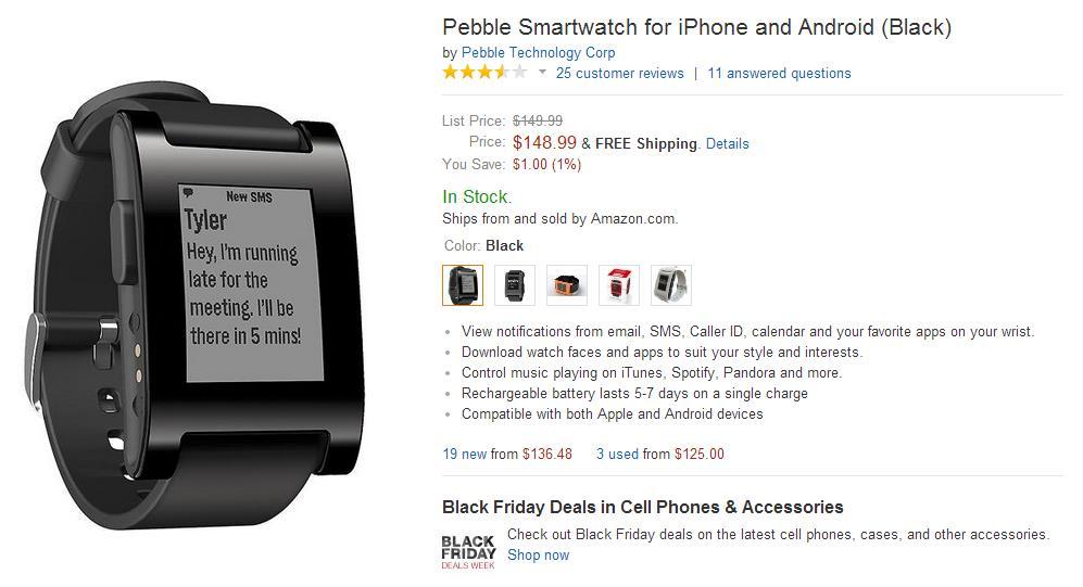 pebble technology corp smartwatch