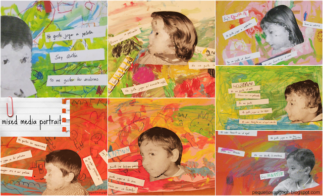 Retratos con técnica mixta