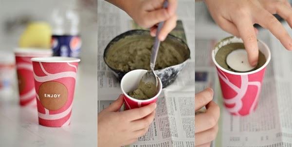 DIY....CENTRO NAVIDEÑO CON PORTAVELAS DE CEMENTO